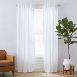 West Elm Linen Curtains - white 96" set of 2